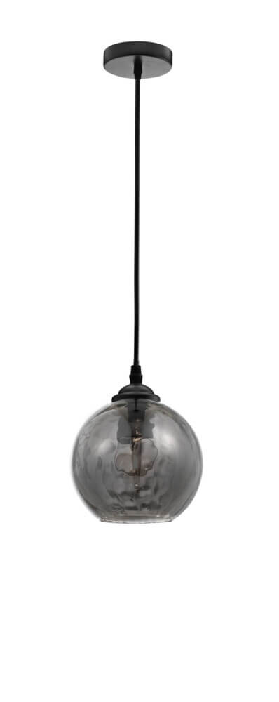 Κρεμαστό Μονόφωτο ADELINA Ε27 12W 14x125cm Μαύρο