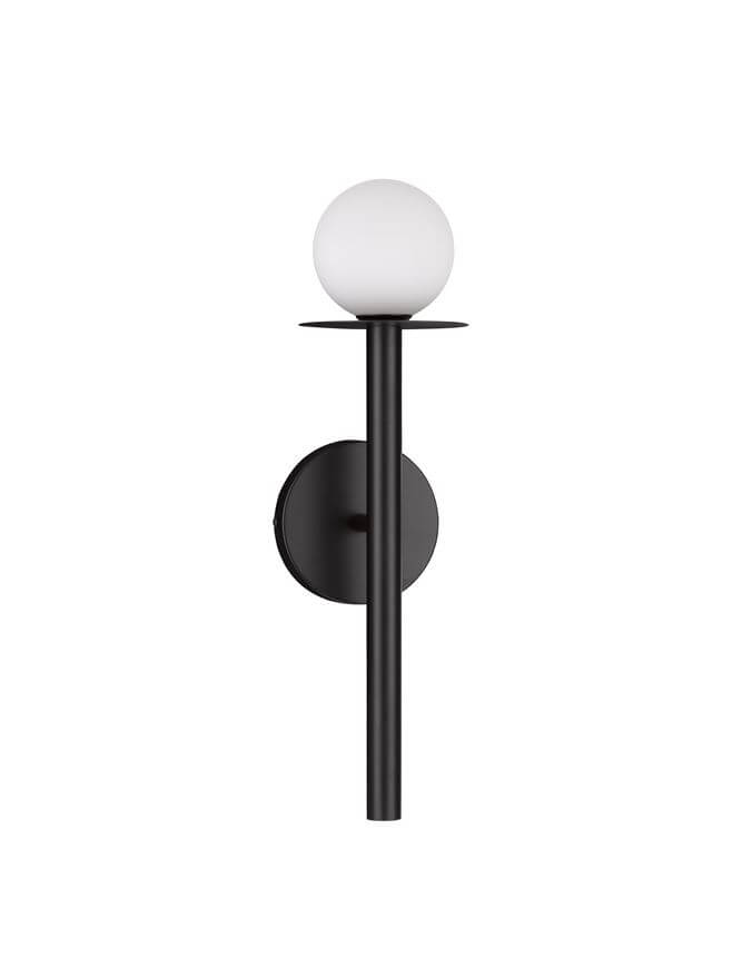 Μονόφωτη Απλίκα Pielo G9 1x5W 12x12x45cm Οπάλ-Μαύρο
