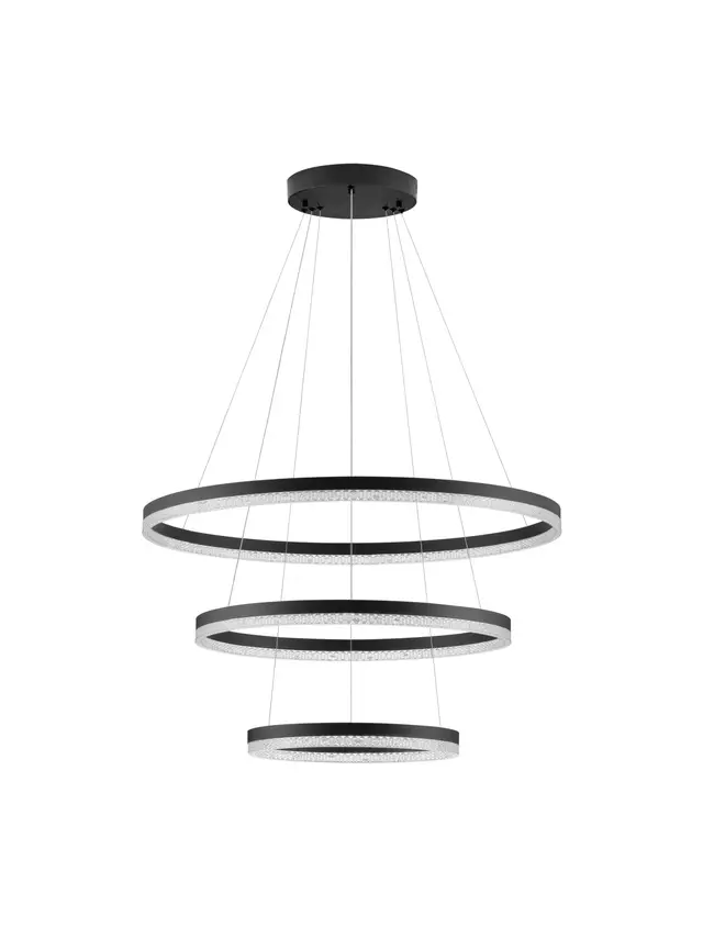 Κρεμαστό Στρόγγυλο Τριπλό ADRIA LED 97W 80x300cm Μαύρο