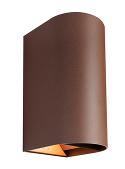 Εξωτερική Απλίκα Οβάλ LED 2x10W Πάνω-Κάτω 3000K-6500K 23cm IP65 Rust
