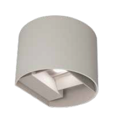 Εξωτερική Απλίκα Οβάλ LED 2x5W Πάνω-Κάτω 3000K-6500K 10cm IP65 Γκρι