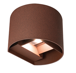 Εξωτερική Απλίκα Οβάλ LED 2x5W Πάνω-Κάτω 3000K-6500K 10cm IP65 Rust