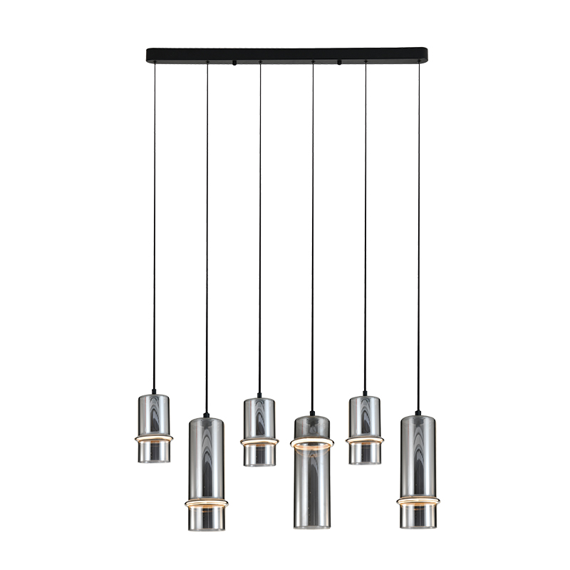 Κρεμαστό Πολύφωτο σε Ράγα LED 26W 3000K 102cm Μαύρο-Φυμέ