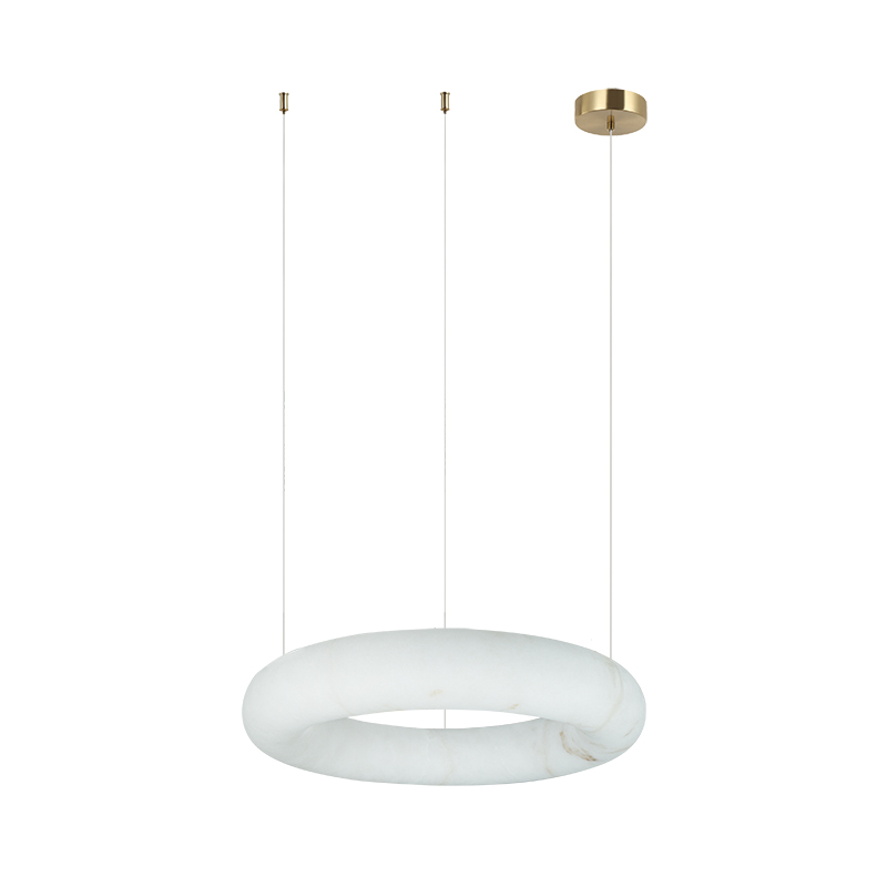 Κρεμαστό Φωτιστικό Στρογγυλό LED 25W 3000K 34x210cm Αλαβάστρο