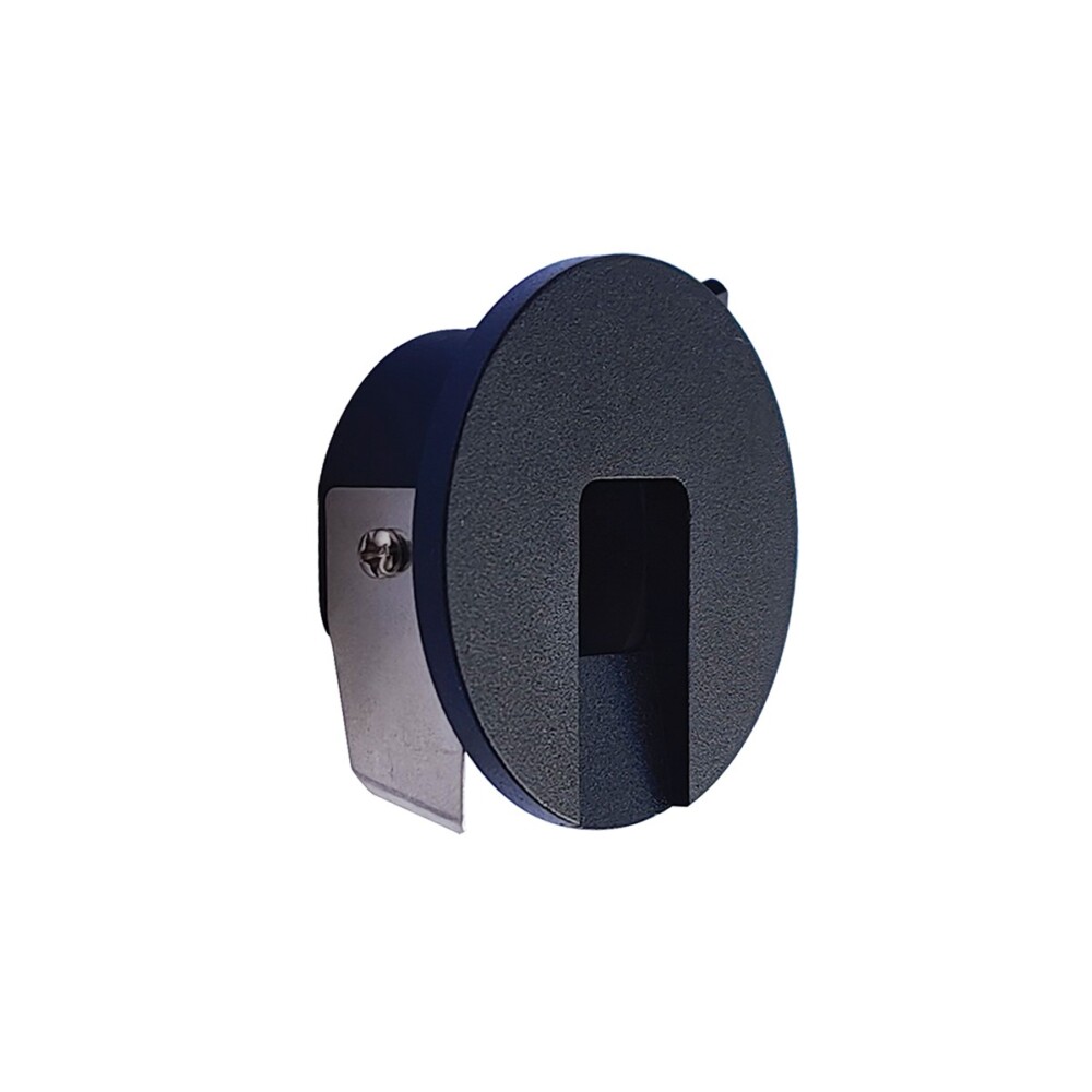 Χωνευτό Τοίχου Στρόγγυλο Hide LED 1W 3000K 5.8cm Μαύρο VK/02178/B/W