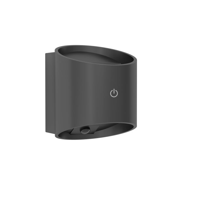 Επαναφορτιζόμενη Απλίκα TRESSANTI LED 2.9W 3000K 9.2cm Μαύρο με Ανιχνευτή Κίνησης