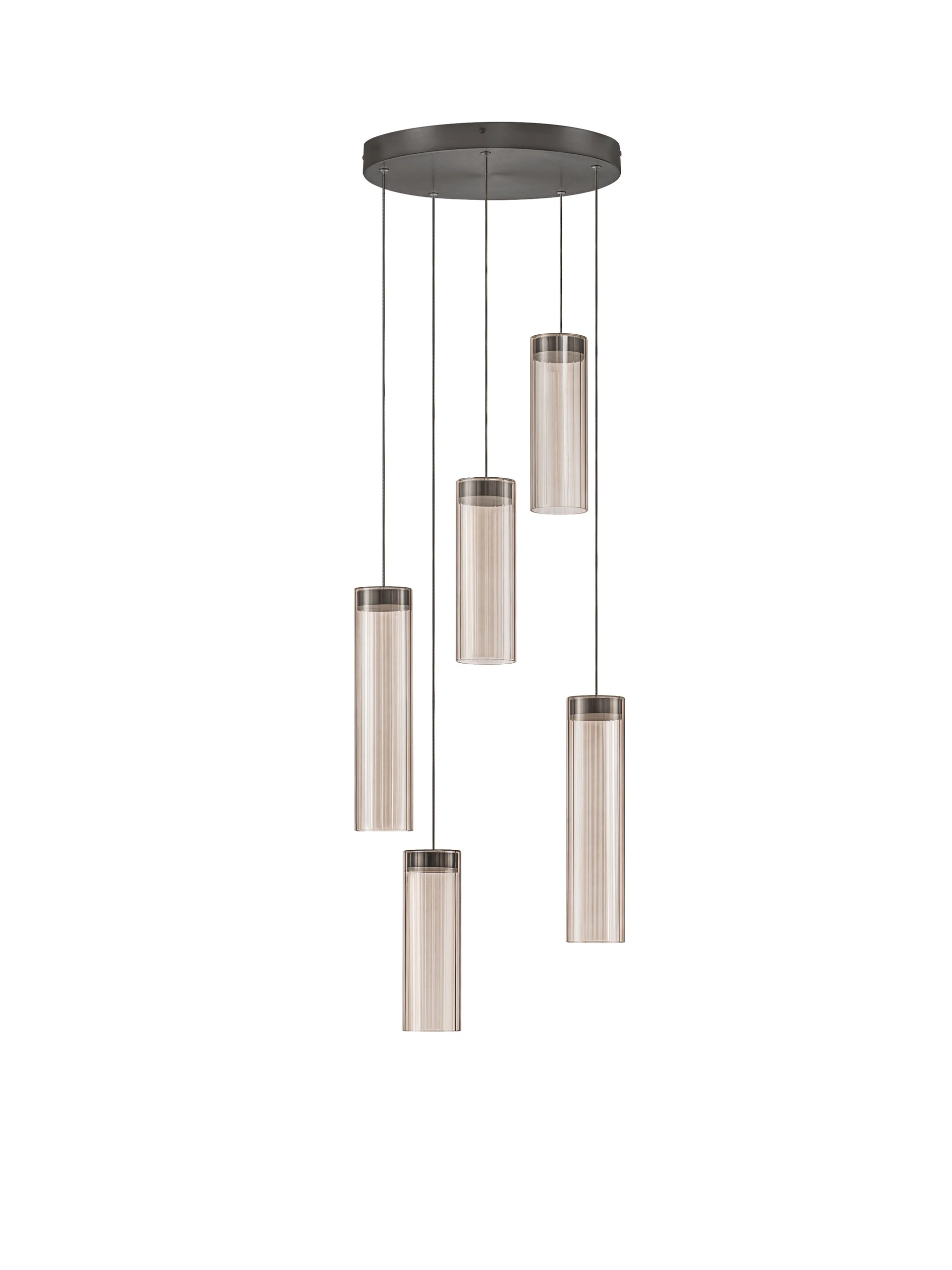 Κρεμαστό Πεντάφωτο BRIELLE LED 29W 3000K 38cm Μόκα-Ανθρακί