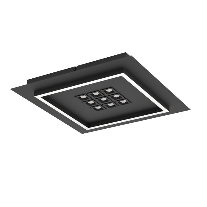 Πλαφονιέρα Τετράγωνη BALAZOTE LED 24.5W+0.9W 2700-6500K 36cm Μαύρο
