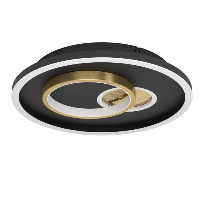 Πλαφονιέρα Στρόγγυλο TIRIOLO LED 14+8.5W 4000K 38cm Μαύρο-Χρυσό