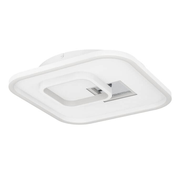 Πλαφονιέρα Τετράγωνη TIRIOLO LED 16.2+9.2W 4000K 38cm Λευκό-Ασημί