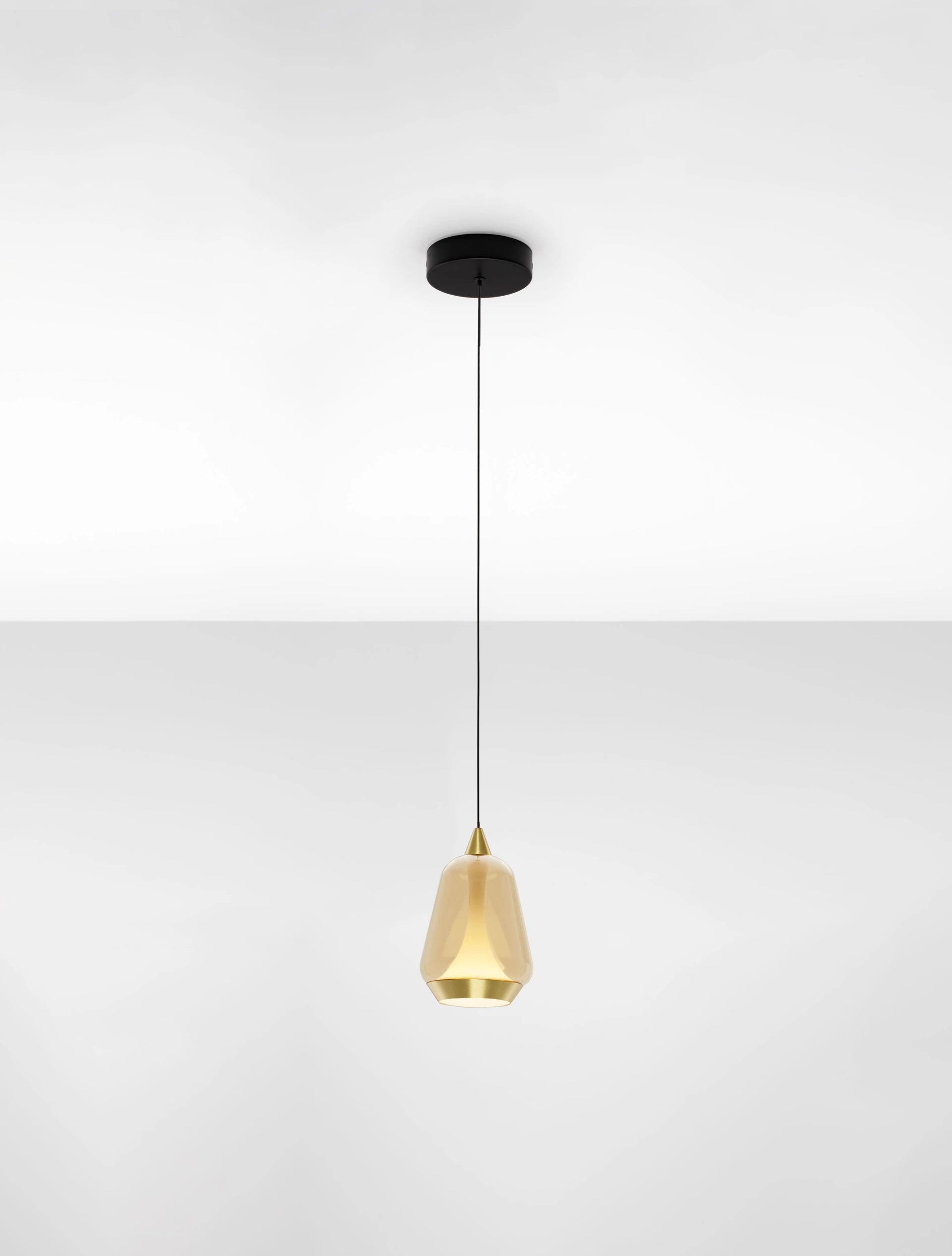 Κρεμαστό Μονόφωτο ALISH LED 8W 3000K 12cm Μαύρο-Χρυσό