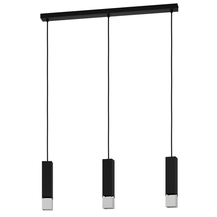 Κρεμαστό Τρίφωτο σε Ράγα BUTRANO GU10 4.5W 3000K 77cm Μαύρο