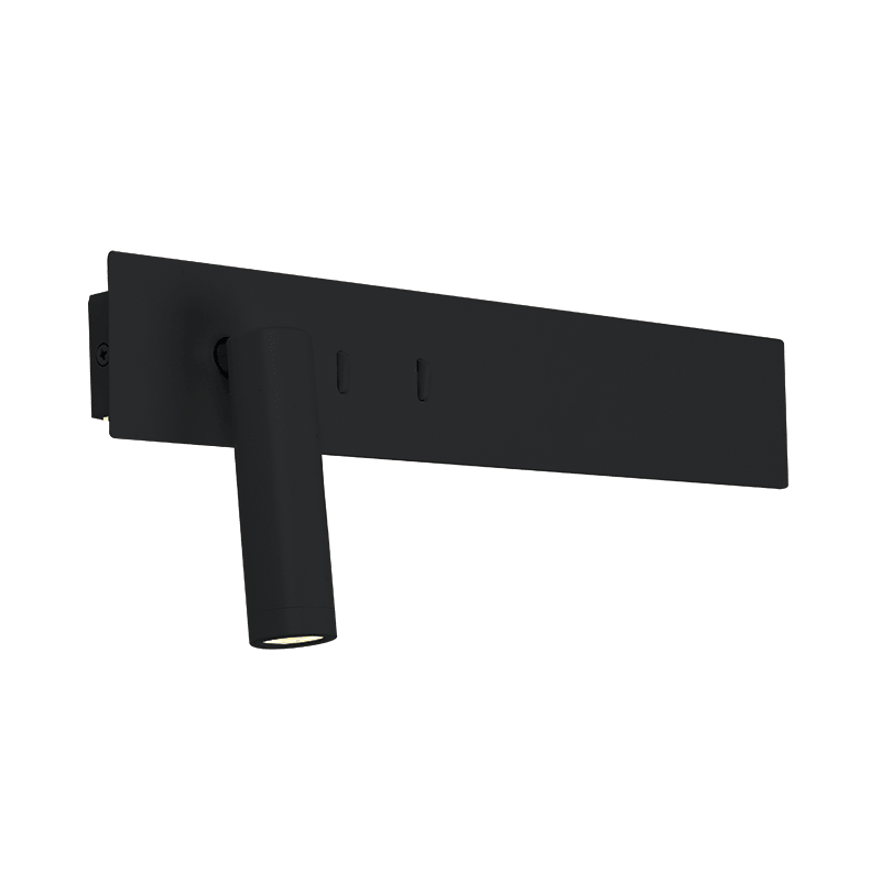 Επιτοίχιο Φωτιστικό H54 LED 3W+10W 3000K 7-16cm Μαύρο