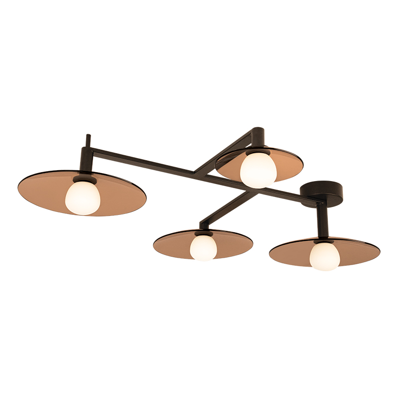 Πολύφωτο Οροφής TAPEL LED 26W 2700/3000K 100cm Μαύρο-Καφέ-Οπάλ
