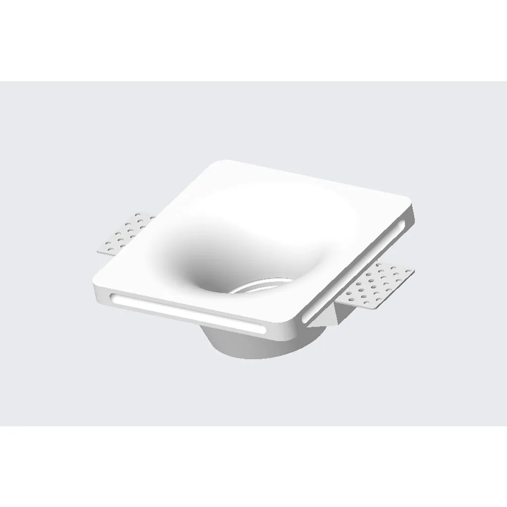 Χωνευτό Σποτ Γύψινο Τετράγωνο Plaster GU10 35W 12×4.5cm Λευκό