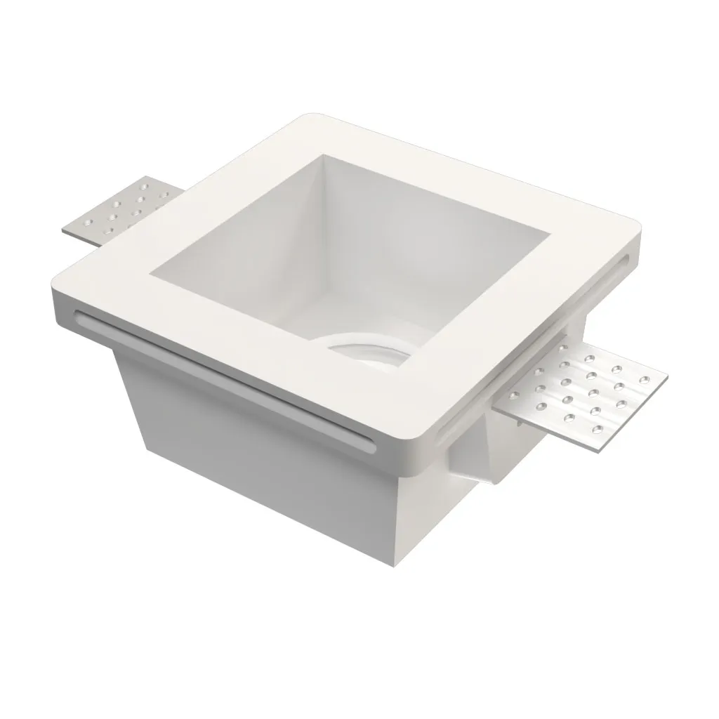 Χωνευτό Σποτ Γύψινο Τετράγωνο Plaster GU10 35W 12×5.2cm Λευκό