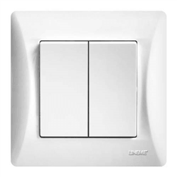 Διακόπτης Κομιτατέρ Αλερετούρ Διπλός 2M H-SERIES 10A/250V Λευκό