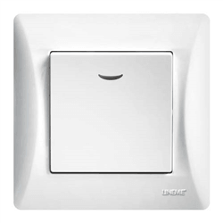 Διακόπτης Μονός Αλερετούρ 2M H-SERIES 10A/250V Λευκό με Λυχνία