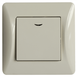 Διακόπτης Μονός Αλερετούρ 2M H-SERIES 10A/250V Ιβουάρ με Λυχνία