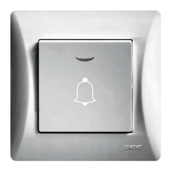 Μπουτόν Κωδώνου 2M H-SERIES 10A/36V Ασημί με Λυχνία
