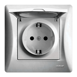 Πρίζα Σούκο Ασφαλείας 2M H-SERIES 16A/250V Ασημί με Καπάκι