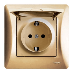 Πρίζα Σούκο Ασφαλείας 2M H-SERIES 16A/250V Χρυσό με Καπάκι