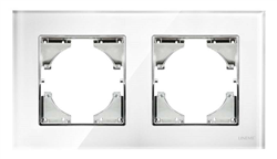 Πλαίσιο Διπλό Γυάλινο Οριζόντιο H-Series 15.5×8.5cm Λευκό