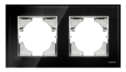Πλαίσιο Διπλό Γυάλινο Οριζόντιο H-Series 15.5×8.5cm Μαύρο