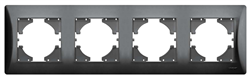 Πλαίσιο Τετραπλό PVC Κάθετο H-Series 8.5x30cm Μαύρο