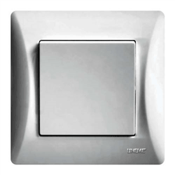 Διακόπτης Μεσαίος Αλερετούρ 2M H-SERIES 10A/250V Ασημί