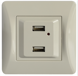 Πρίζα USB Διπλή H-SERIES 5.1VDC/2.1A Ιβουάρ