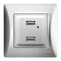 Πρίζα USB Διπλή H-SERIES 5.1VDC/2.1A Ασημί