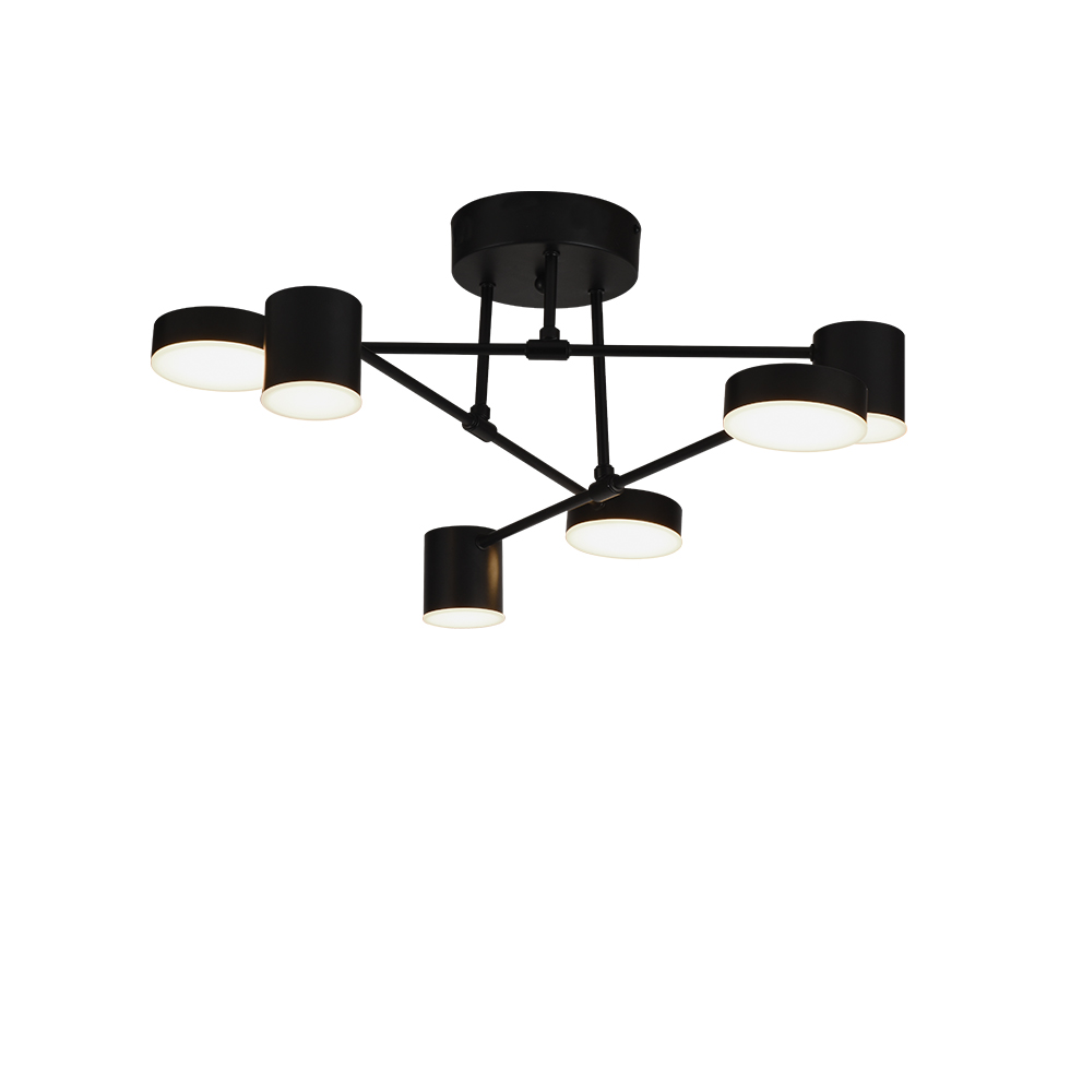 Πολύφωτο Οροφής Uno LED 30W 3000K Δ:57cm Μαύρο/Λευκό