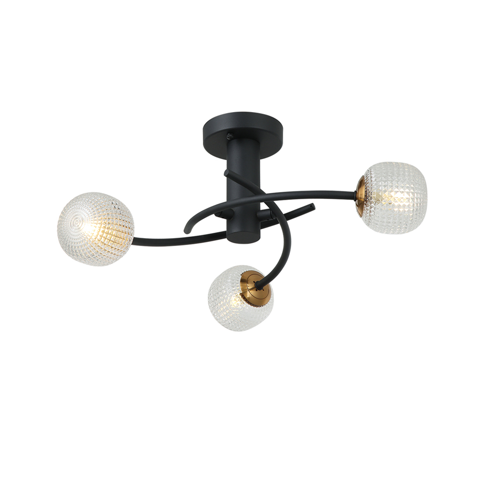 Τρίφωτη Πλαφονιέρα Ifigenia G9 LED 5W Δ:57.5cm Μαύρο