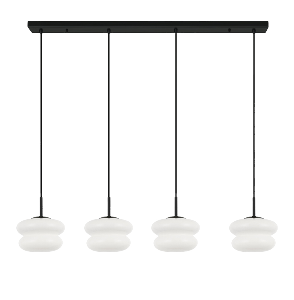 Κρεμαστό Τετράφωτο σε Ράγα Debora E27 LED 14W Μ:120cm Λευκό-Μαύρο