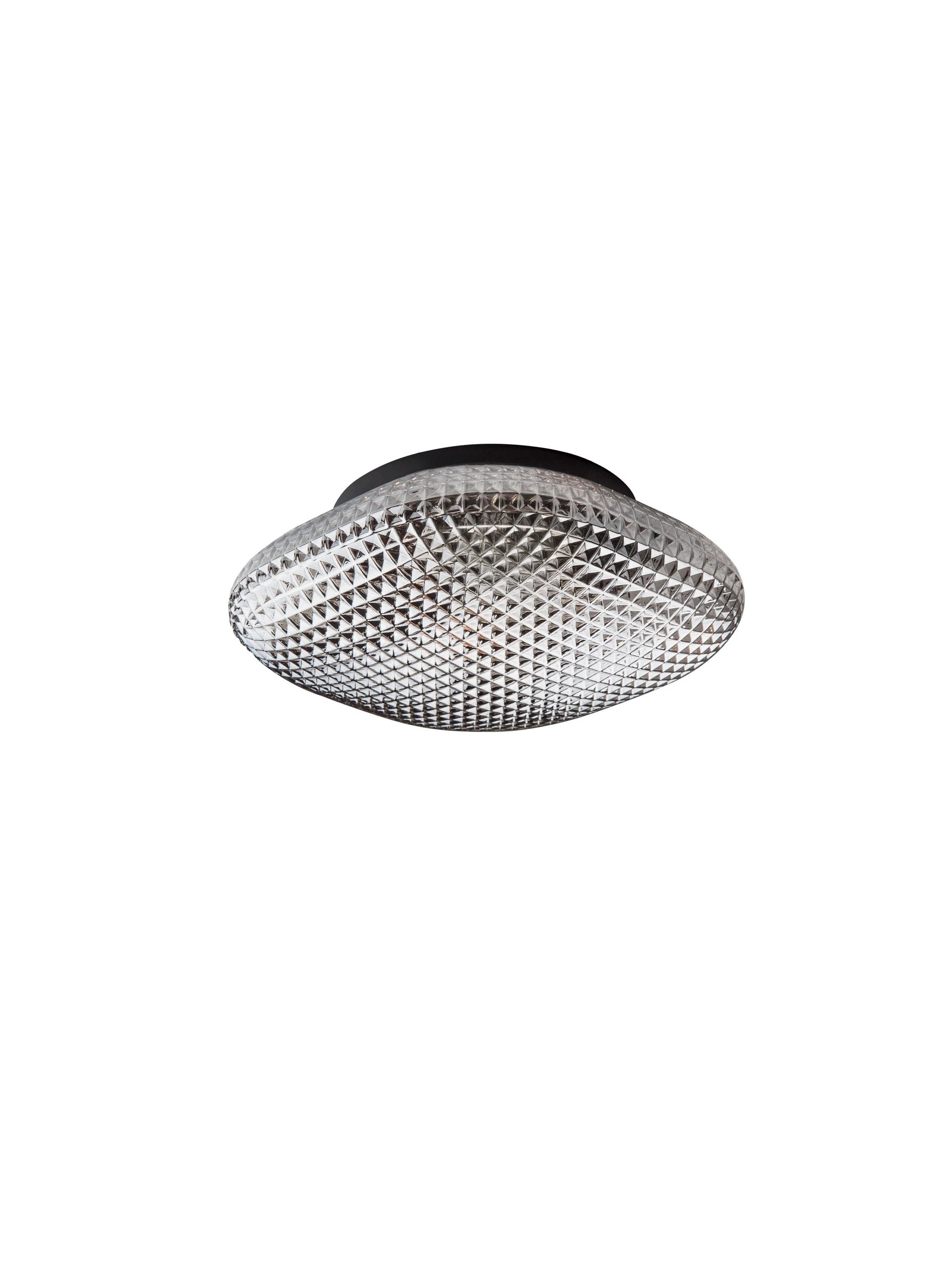 Φωτιστικό Οροφής SENS E27 12W Δ:25cm Υ:11cm Μαύρο-Φυμέ