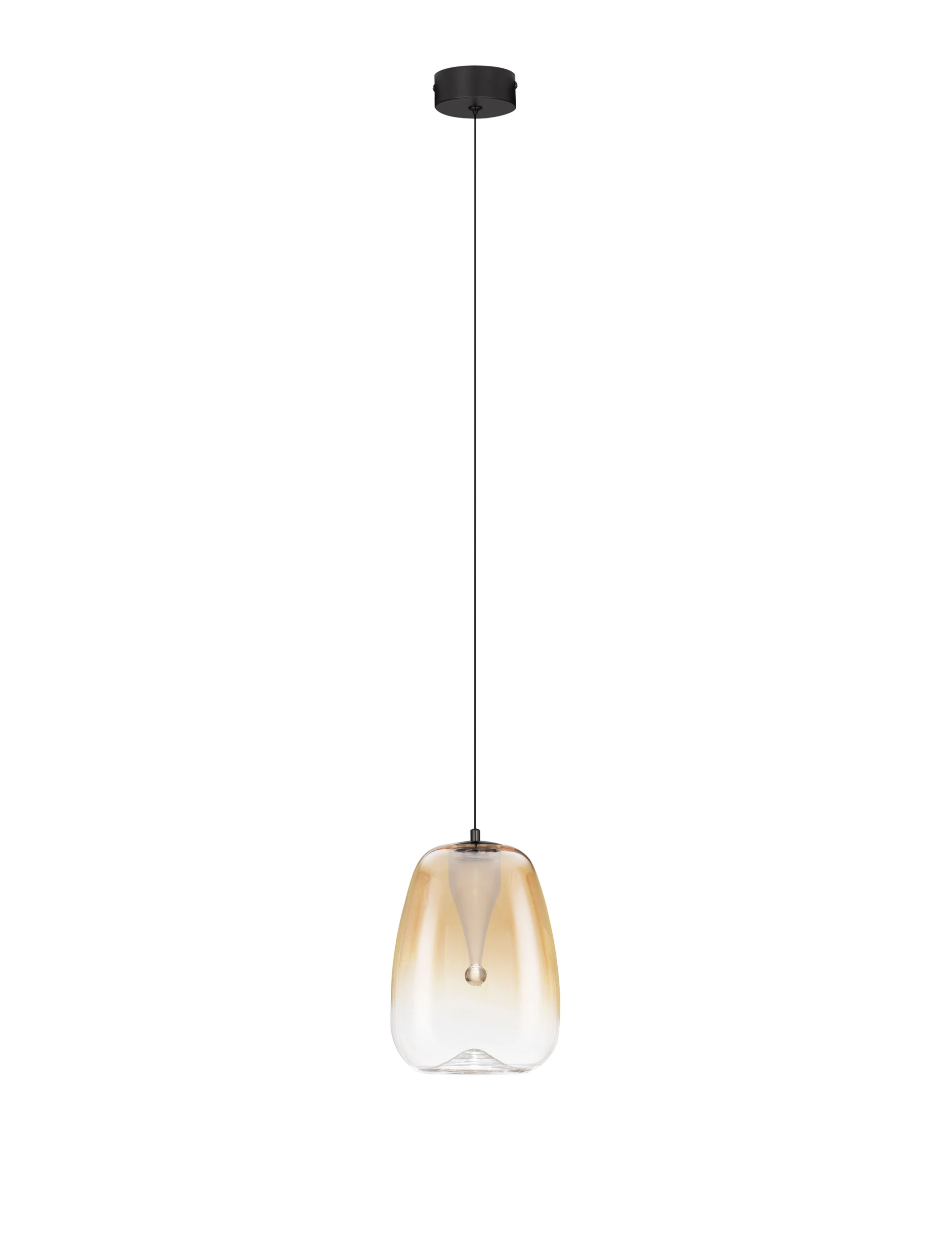 Κρεμαστό Μονόφωτο OBLO LED 3W 3000K 16cm Μαύρο-Κεχριμπάρι