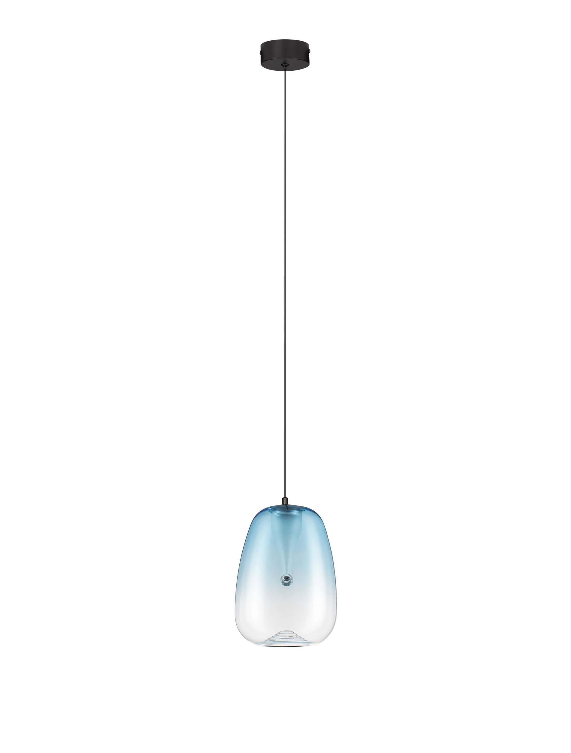 Κρεμαστό Μονόφωτο OBLO LED 3W 3000K 16cm Μαύρο-Μπλε