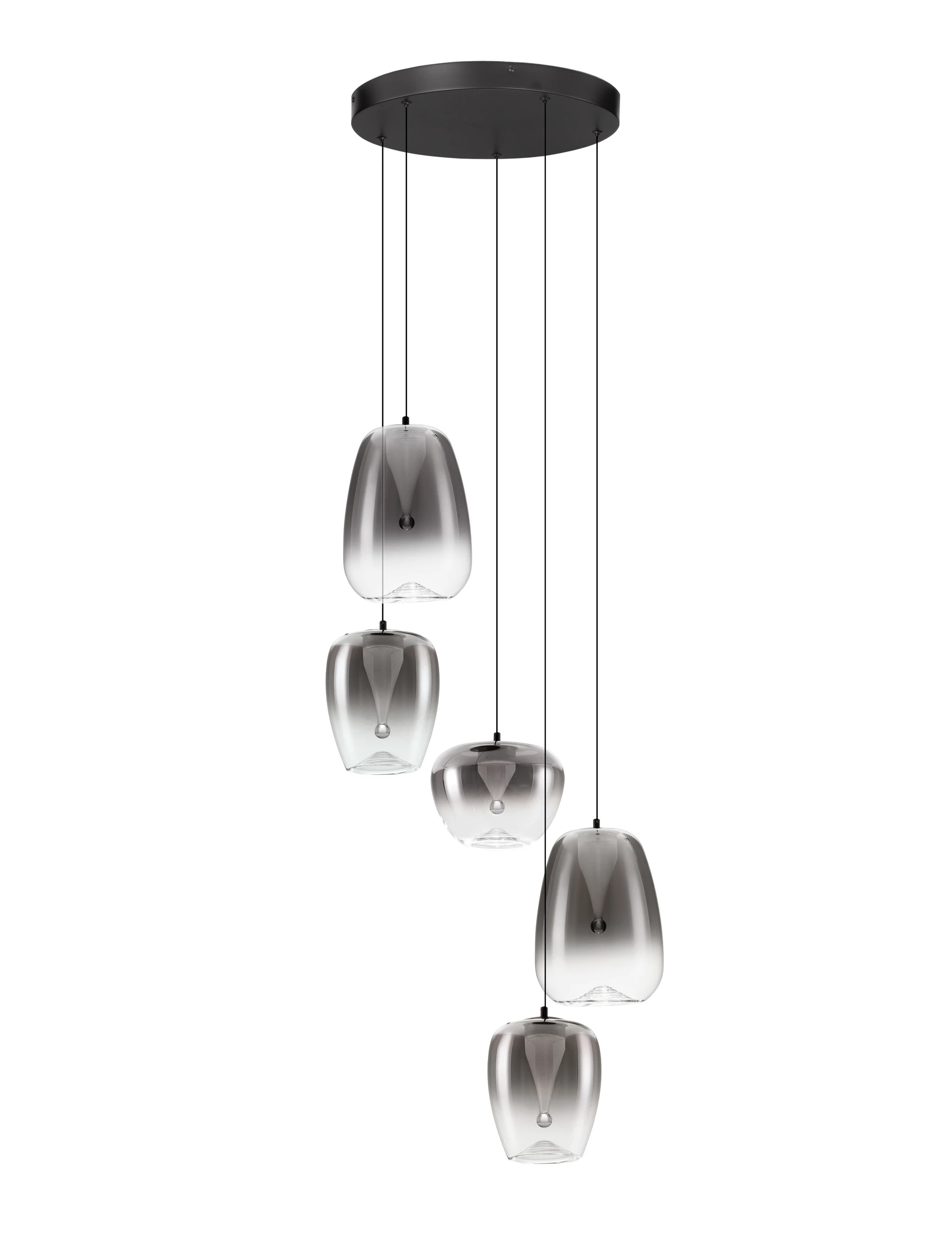 Κρεμαστό Πεντάφωτο OBLO LED 18W 3000K 47cm Γκρι
