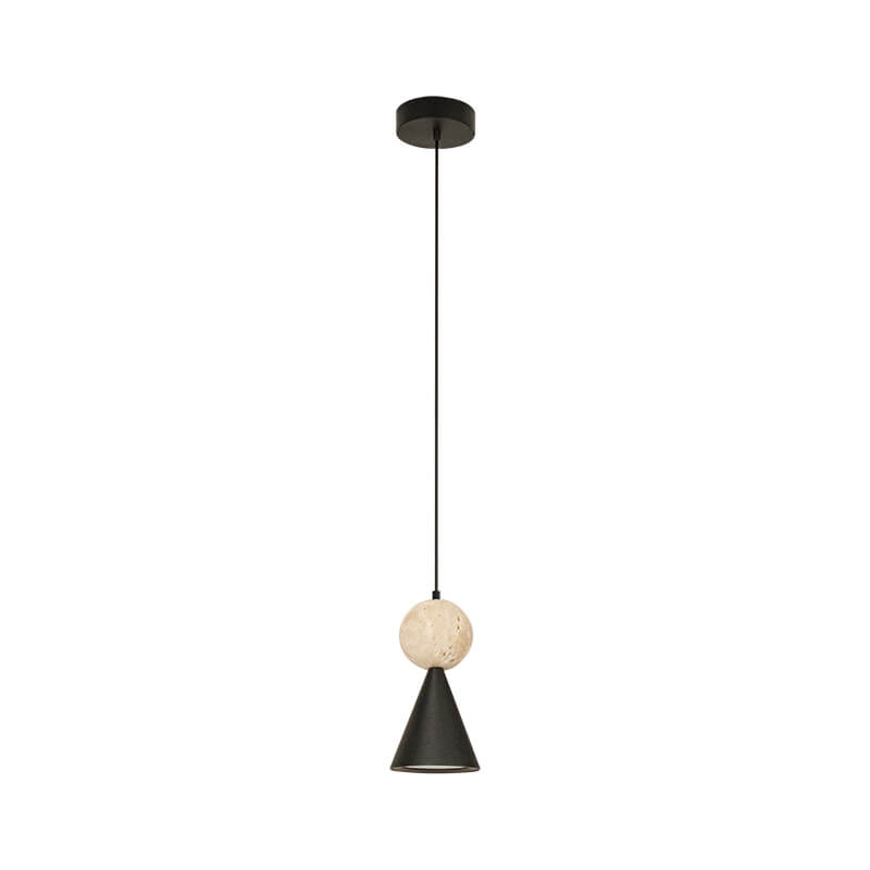 Κρεμαστό Μονόφωτο MARA LED 8W 2700/3000K 7.9x16cm Πέτρα-Μαύρο