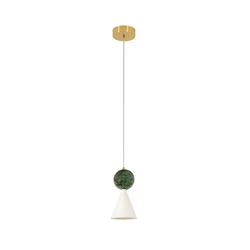 Κρεμαστό Μονόφωτο MARA LED 8W 2700/3000K 7.9x16cm Πράσινο-Λευκό-Χρυσό