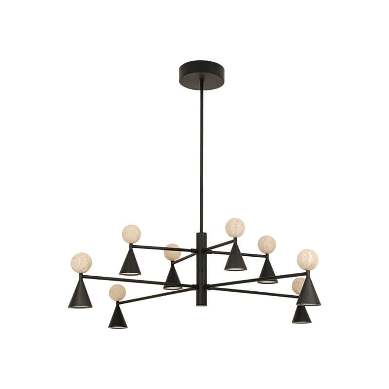 Κρεμαστό Πολύφωτο MARA LED 59W 2700/3000K Δ:112cm Πέτρα-Μαύρο