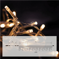 Λαμπάκια Βροχή Jolylight LED 200L 6W Θερμό Φως 7m Διάφανο