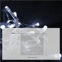 Κουρτίνα Jolylight LED 480L 12W Ψυχρό Φως 3x3m Διάφανο AllFlash