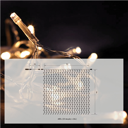 Κουρτίνα Jolylight LED 480L 12W Θερμό Φως 3x3m Διάφανο AllFlash