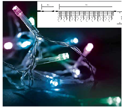 Λαμπάκια Βροχή Jolylight LED 144L 6W Multi Φως 6m Διάφανο με Κοντρόλερ