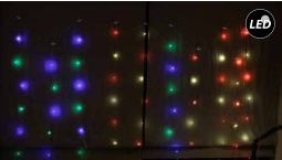 Λαμπάκια Κουρτίνα Jolylight LED 200L 3.6W RGB Φως 2x2m Ασημί με Τηλεχειριστήριο