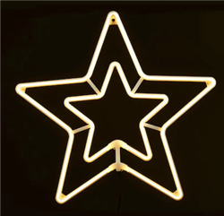 Flex Φωτοσωλήνα Αστέρι Διπλο Jolylight Neon LED 100L/m Θερμό Φως 55cm με Κοντρόλερ