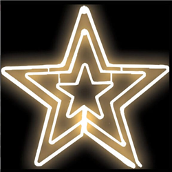 Flex Φωτοσωλήνα Αστέρι Τριπλό Jolylight Neon LED 100L/m Θερμό Φως 80cm με Κοντρόλερ