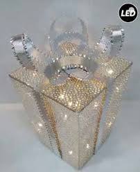 Κουτί Δώρο Jolylight LED 50L Θερμό Φως Μπαταρίας 21x21cm Ασημί